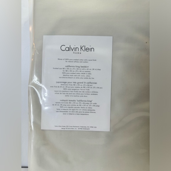 Calvin Klein Double Row Cord Limestone California King Bedskirt Msrp$215.00 - Picture 2 of 5